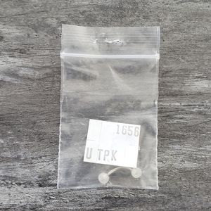 White Double Ball Complimentary Navel Ring